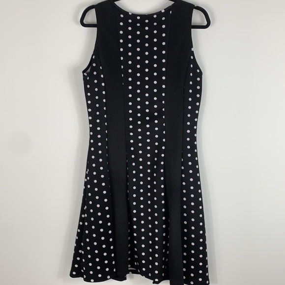Andrea black/white polka dot sleeveless dress Lg - Picture 6 of 6
